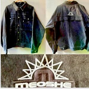 VINTAGE 90’s MEOSHE BLACK DENIM JEAN JACKET MENS SIZE XXL